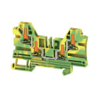 WEIDMULLER - Morsetto PE PUSH IN Verde/giallo 4 mm² 1000 V Numero di collegamenti: 4 Numero di piani: 1 TS 35 V-0 Wemid AL4C 4 PE.