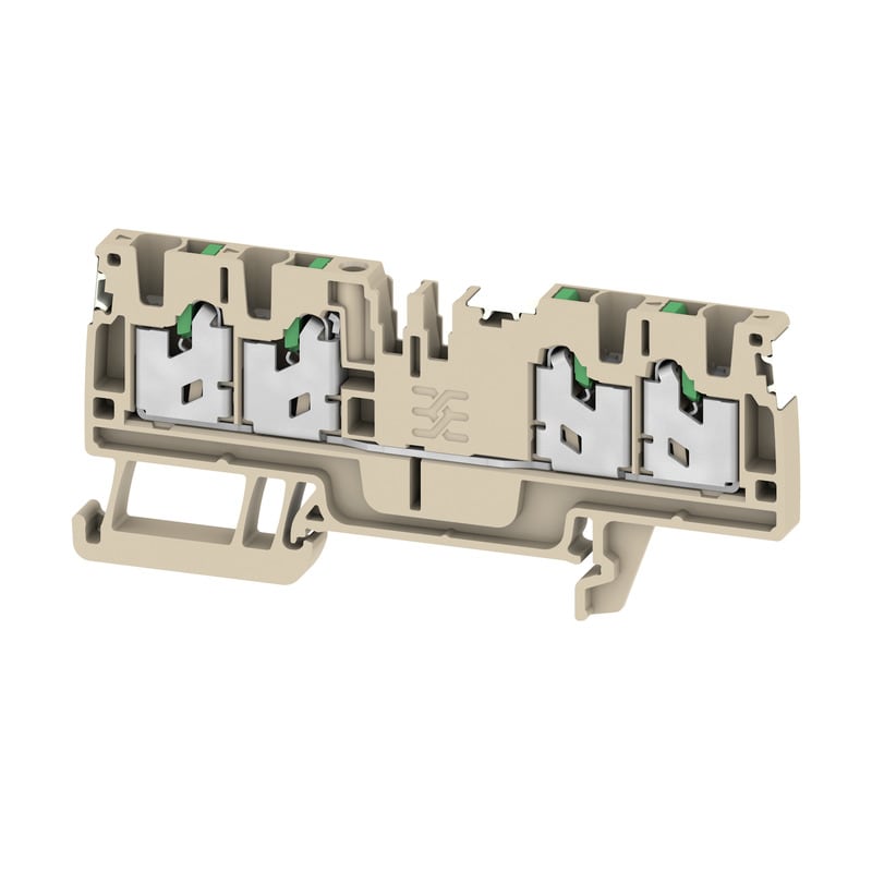 WEIDMULLER - Morsettiera passante SNAP IN Beige scuro 2.5 mm² 24 A 800 V Numero di collegamenti: 4 Numero di piani: 1 TS 35 V-0 Wemid 130 °C S4C 2.5 DL.