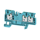 WEIDMULLER - Morsettiera passante SNAP IN blu 2.5 mm² 24 A 800 V Numero di collegamenti: 3 Numero di piani: 1 TS 35 V-0 Wemid 130 °C S3C 2.5 DL BL.