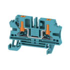WEIDMULLER - Morsettiera passante PUSH IN blu 4 mm² 32 A 1000 V Numero di collegamenti: 2 Numero di piani: 1 TS 35 V-0 Wemid 130 °C AL2C 4 BL.
