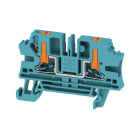 WEIDMULLER - Morsettiera passante PUSH IN blu 4 mm² 32 A 1000 V Numero di collegamenti: 2 Numero di piani: 1 TS 35 V-0 Wemid 130 °C AL2C 4 BL.