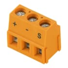 WEIDMULLER - Morsetto per circuito stampato 320V 17.5A Passo 5.08mm 2.5mm² 3 poli Collegamento a vite/saldare THT 90° LM APL 5.08/03/90 3.5SN OR BX.