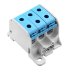 WEIDMULLER - Morsetto ripartitore di potenziale, collegamento a vite, grigio chiaro, blu, 50 mm², 150 A, 1000 V, 6 collegamenti, 1 piano, WPD 330CC 3X50/3X50 BL.