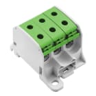 WEIDMULLER - Morsetto ripartitore di potenziale, collegamento a vite, grigio chiaro, verde, 50 mm², 150 A, 1000 V, 6 collegamenti, 1 piano, WPD 330CC 3X50/3X50 GN.