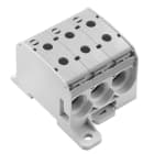 WEIDMULLER - Morsetto ripartitore di potenziale, collegamento a vite, grigio chiaro, 95 mm², 232 A, 1000 V, numero di collegamenti: 6, numero di piani: 1, TS 35, WPD 331CC 3X95/3X95 GY.