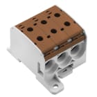 WEIDMULLER - Morsetto ripartitore di potenziale, collegamento a vite, grigio chiaro, marrone, 95 mm², 232 A, 1000 V, numero di collegamenti: 6, numero di piani: 1, WPD 331CC 3X95/3X95 BN.