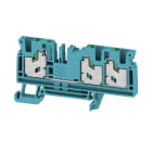 WEIDMULLER - Morsettiera passante SNAP IN blu 4 mm² 32 A 1000 V Numero di collegamenti: 3 Numero di piani: 1 TS 35 V-0 Wemid 130 °C S3C 4 BL.