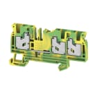 WEIDMULLER - Morsetto PE SNAP IN Verde/giallo 4 mm² 1000 V Numero di collegamenti: 3 Numero di piani: 1 TS 35 V-0 Wemid S3C 4 PE