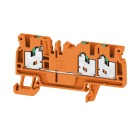 WEIDMULLER - Morsettiera passante SNAP IN arancione 2.5 mm² 24 A 800 V Numero di collegamenti: 3 Numero di piani: 1 TS 35 V-0 Wemid 130 °C S3C 2.5 OR.