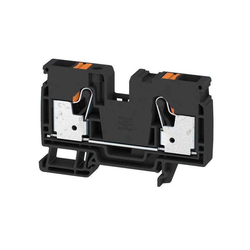 WEIDMULLER - Morsettiera passante PUSH IN nero 10 mm² 57 A 1000 V Numero di collegamenti: 2 Numero di piani: 1 V-0 Wemid 130 °C A2C 10 BK.