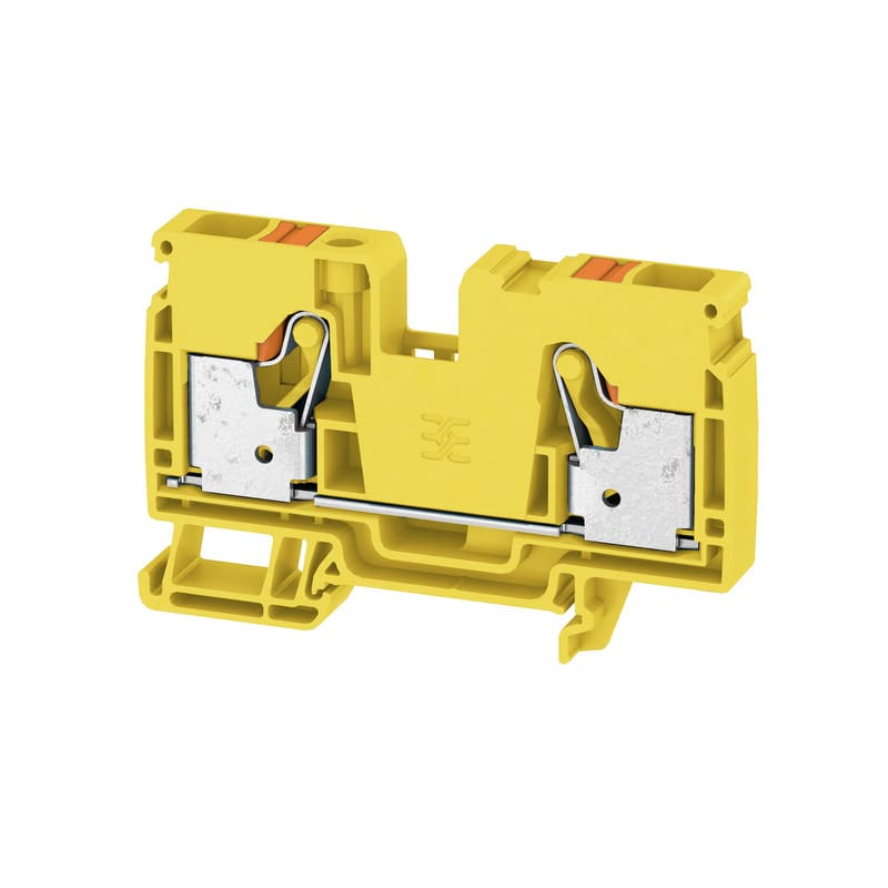 WEIDMULLER - Morsettiera passante PUSH IN giallo 10 mm² 57 A 1000 V Numero di collegamenti: 2 Numero di piani: 1 V-0 Wemid 130 °C A2C 10 YL.