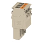 WEIDMULLER - Connettore (Morsetto) PUSH IN beige 6 mm² 30 A 500 V Numero di collegamenti: 3 V-0 Wemid Numero di poli: 3 Larghezza: 24.3 mm Posizione ver APG 6/3.