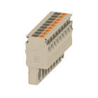 WEIDMULLER - Connettore (Morsetto) PUSH IN beige 6 mm² 30 A 500 V Numero di collegamenti 9 V-0 Wemid Numero di poli 9 Larghezza 72.9 mm Posizione ver APG 6/9.