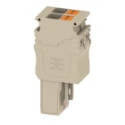 WEIDMULLER - Connettore (Morsetto) PUSH IN beige 6 mm² 30 A 500 V Numero di collegamenti: 2 V-0 Wemid Numero di poli: 2 Larghezza: 16.2 mm Posizione ver APG 6/2.