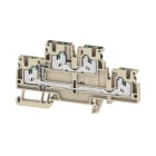 WEIDMULLER - Morsetto componibile a più piani, SNAP IN, Beige scuro, 2.5 mm², 800 V, Numero di collegamenti: 4, Numero di piani: 2, TS 35, V-0, Wemid S2T 2.5 VL DL.