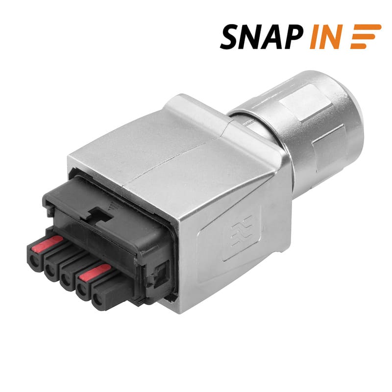 WEIDMULLER - Connettore a innesto Power plug (Industrial Ethernet), Spina di collegamento, Grigio argento, IP65, IP67, 5 poli, IE-PS-VAPM-5P-2.5-QT.