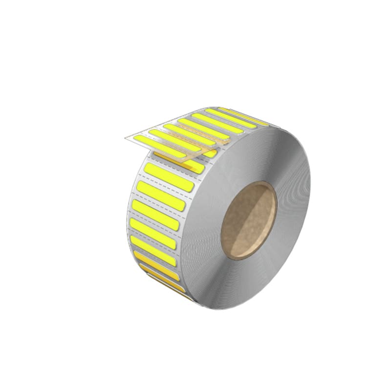 WEIDMULLER - Siglatura morsetti giallo, caratteri stampati neutro, larghezza 33.3 mm, posizione verticale 5 mm - WAD-FO 5 MM GE.