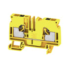 WEIDMULLER - Morsettiera passante PUSH IN giallo 6 mm² 41 A 800 V Numero di collegamenti: 2 Numero di piani: 1 TS 35 V-0 Wemid 130 °C A2C 6 FE.