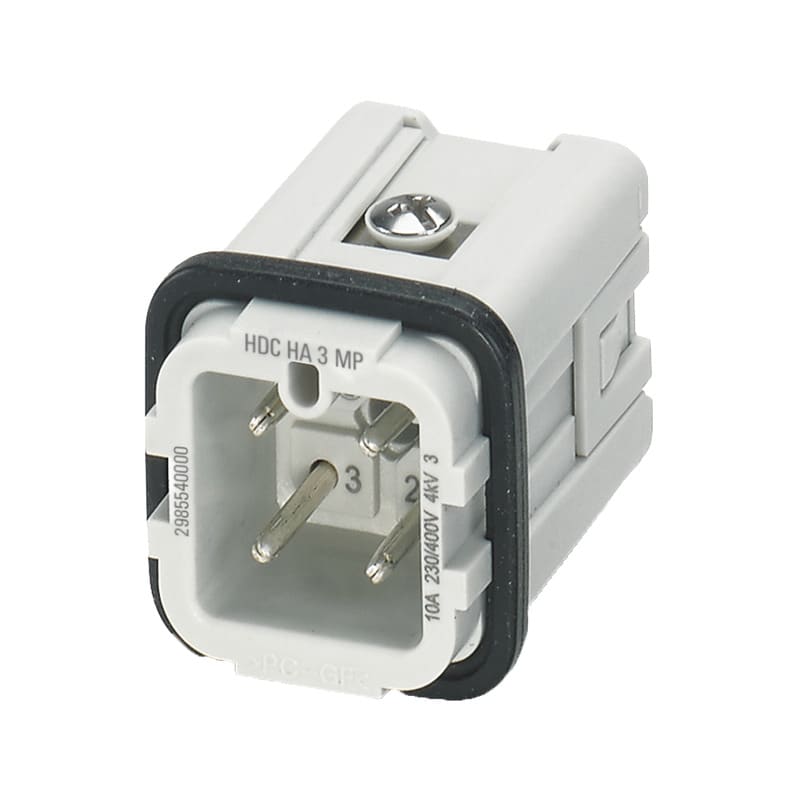 WEIDMULLER - Inserto modulo per connettori industriali, 10 A, Numero di poli: 3, PUSH IN HDC HA 3 MP.