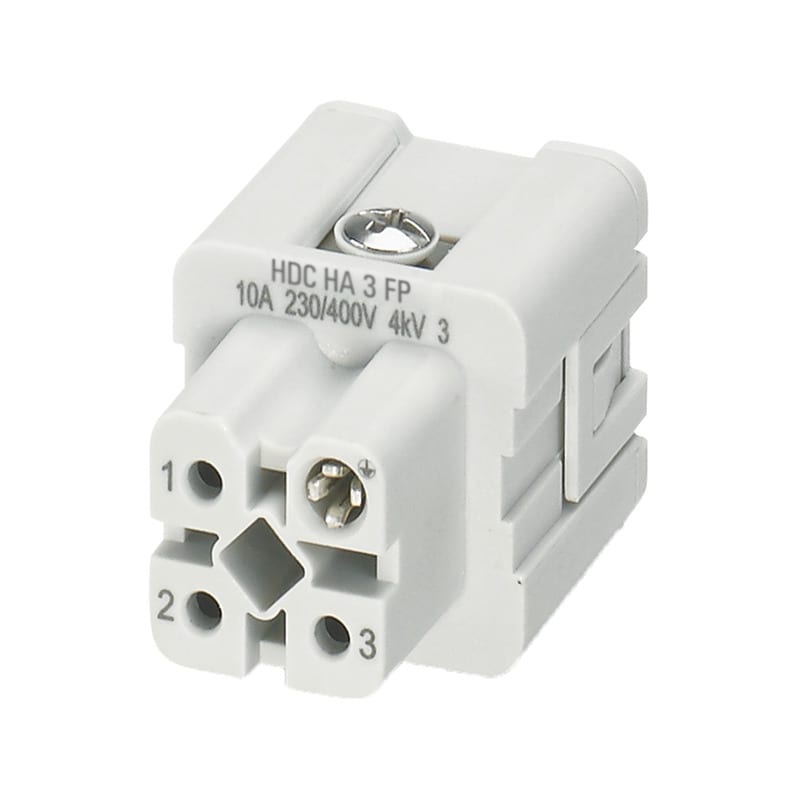 WEIDMULLER - Inserto modulo per connettori industriali, 10 A, Numero di poli: 3, PUSH IN HDC HA 3 FP.