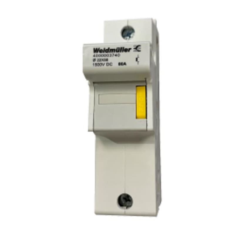 WEIDMULLER - Morsetto componibile portafusibile, collegamento a vite, bianco, 35 mm², 80 A, numero di collegamenti: 2, numero di piani: 1, TS 35, plastica, 22 x 58, FUSEHOLDER WSFH 22X58 1K5V 80A.