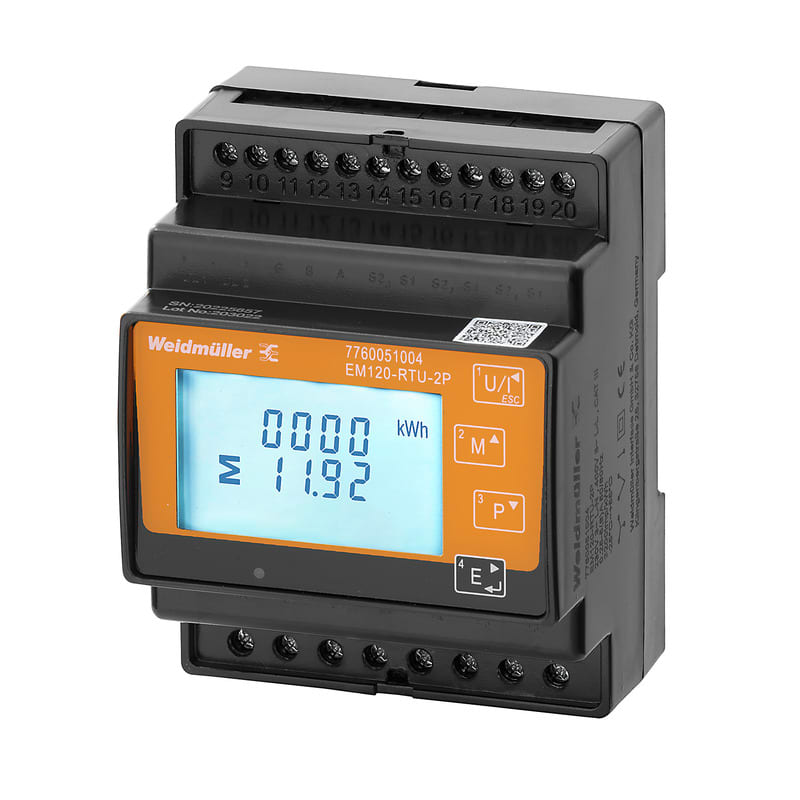 WEIDMULLER - Dispositivo di misurazione quantità elettrica, 240…480 V, Modbus RTU EM120-RTU-2P.