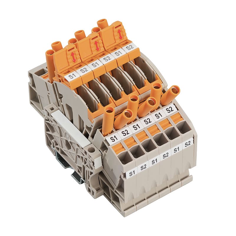 WEIDMULLER - Morsetto sezionatore di prova PUSH IN Beige scuro 6 mm² 30 A 500 V Numero di collegamenti 12 TS 35 V-0 Wemid LST CT 3PHASE ATTACHMENT OR.