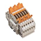 WEIDMULLER - Morsetto sezionatore di prova, collegamento a vite, beige scuro, 6 mm², 30 A, 500 V, numero di collegamenti: 12, TS 35, V-0, Wemid LST 3PHASE WTTB OR. 8000082522