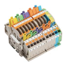 WEIDMULLER - Morsetto sezionatore di prova, Beige scuro, blu, Verde/giallo, 6 mm², 30 A, 500 V, Numero di collegamenti: 22, TS 35, TS 32, V-0, Wemid LST_CTVT_3PHASEPEATTB.