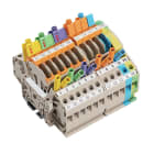 WEIDMULLER - Morsetto sezionatore di prova, Beige scuro, blu, Verde/giallo, 6 mm², 30 A, 500 V, Numero di collegamenti: 22, TS 35, TS 32, V-0, Wemid LST_CTVT_3PHASEPEWTTB.