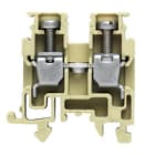 WEIDMULLER - Morsettiera passante, collegamento a vite, beige/giallo, 2.5 mm², 24 A, 250 V, 2 collegamenti, 1 piano, TS 15, V-2, PA 66, 100, AKZ 2.5 O.ZA.
