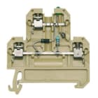 WEIDMULLER - Morsetto componibile a più piani, collegamento a vite, beige/giallo, 4 mm², 24 V, 4 collegamenti, 2 piani, TS 35, V-2, PA 66 DK 4/35 LD GR 24VDC. 0210060000