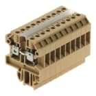WEIDMULLER - Morsettiera unipolare e multipolare, collegamento a vite, beige/giallo, 2.5 mm², 24 A, 800 V, 2 collegamenti, 1 piano, SAK 2.5/10, V-2, PA.