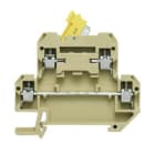 WEIDMULLER - Morsetto sezionatore di prova, collegamento a vite, beige/giallo, 4 mm², 10 A, 400 V, 4 collegamenti, 2 piani, TS 35, V-2, PA DKT 4/35 2STB.