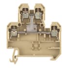 WEIDMULLER - Morsetto componibile a più piani, collegamento a vite, beige/giallo, 4 mm², 500 V, 4 collegamenti, 2 piani, TS 35, V-2, PA 66, DK 4QV/35.