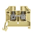 WEIDMULLER - Morsettiera passante a vite beige/giallo 2.5 mm² 24 A 800 V, 2 collegamenti, 1 piano, TS 35, V-2, PA 66, 100 - SAK 2.5/35.