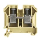 WEIDMULLER - Morsettiera passante, collegamento a vite, beige/giallo, 16 mm², 76 A, 1000 V, numero di collegamenti: 2, numero di piani: 1, TS 35, V-2, PA 66, 100 SAK 16/35 PA.