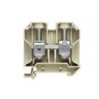 WEIDMULLER - Morsettiera passante, collegamento a vite, beige/giallo, 35 mm², 125 A, 800 V, numero di collegamenti: 2, numero di piani: 1, TS 35, V-2, PA 66, 100, SAK 35/35.