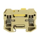 WEIDMULLER - Morsetto sezionatore di prova, Collegamento a vite, beige/giallo, 4 mm², 10 A, 400 V, Numero di collegamenti: 2, Numero di piani: 1, TS 15, V-2, PA SAKR 15 2STB.