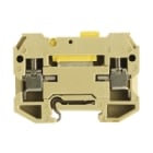 WEIDMULLER - Morsetto sezionatore di prova, Collegamento a vite, beige/giallo, 4 mm², 10 A, 400 V, Numero di collegamenti: 2, Numero di piani: 1, TS 15, V-2, PA SAKR 15 2STB.
