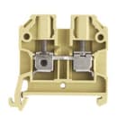 WEIDMULLER - Morsettiera passante beige/giallo, collegamento a vite, 4 mm², 32 A, 800 V, 2 collegamenti, 1 piano, TS 35, SAK 4/35, PA 66, 100 °.