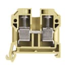 WEIDMULLER - Morsettiera passante a vite beige/giallo 10 mm² 57 A 800 V, 2 collegamenti, 1 piano, TS 35 V-2 PA 66 100 SAK 10/35.