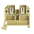 WEIDMULLER - Morsettiera passante beige/giallo, collegamento a spina piatta 2.5 mm², 20 A, 500 V, 2 collegamenti, 1 piano, TS 35, V-2, PA, AST 3/35 6.3/2.8.