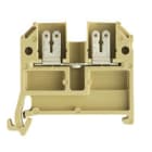 WEIDMULLER - Morsettiera passante beige/giallo, collegamento a spina piatta 2.5 mm², 20 A, 500 V, 2 collegamenti, 1 piano, TS 35, V-2, PA, AST 3/35 6.3/2.8.