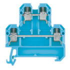 WEIDMULLER - Morsetto componibile a più piani, collegamento a vite, blu, 4 mm², 500 V, numero di collegamenti: 4, numero di piani: 2, TS 35, V-2, PA 66 DK 4/35 BL.