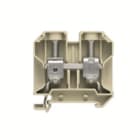 WEIDMULLER - Morsettiera passante, collegamento a vite, beige/giallo, 35 mm², 125 A, 800 V, numero di collegamenti: 2, numero di piani: 1, TS 35, V-2, PA 66, 100, SAK 35/35/IK.