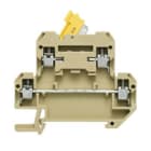 WEIDMULLER - Morsetto sezionatore di prova, collegamento a vite, beige, 4 mm², 10 A, 400 V, numero di collegamenti: 4, numero di piani: 2, TS 35, V-2, PA 66 DKT 4/35.