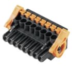 WEIDMULLER - Connettori per circuito stampato, 320V, 24A, Passo 5.08mm, 3.31mm², 8 poli, PUSH IN con attuatore, Box BLF 5.08HC/08/90LR SN BK BX. 1000470001