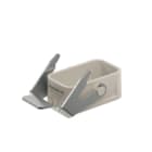 WEIDMULLER - Custodia HDC HQP ALU con connettori a innesto industriali, base passante e gancio trasversale in basso, dimensione HQ e grado di protezione IP65 in condizione innestata.