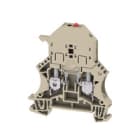 WEIDMULLER - Morsetto componibile portafusibile, collegamento a vite, beige scuro, 6 mm², 6.3 A, 36 V, numero di collegamenti: 2, numero di piani: 1, TS 35, V-0, WSI 6/LD 10-36V DC/AC. 1011300000